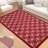 Honeycomb Style - Red & Peach (4ft x 6Ft)